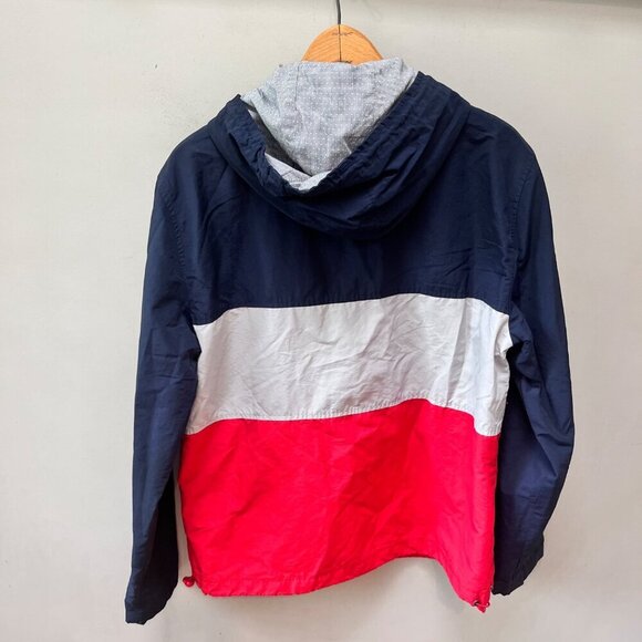Faguo‎ Color Block Windbreaker Jacket Hooded Navy/White/Red Size S - Picture 3 of 4